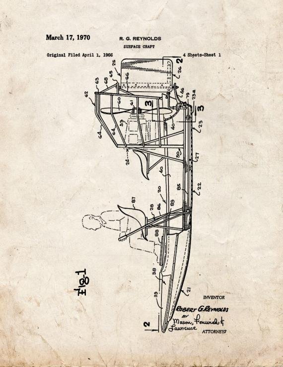 Patent Blueprint 1972 1 12 A4 Photo Print