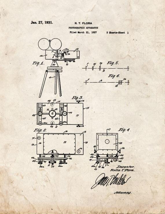 Patent Blueprint 2052 1 12 A4 Photo Print