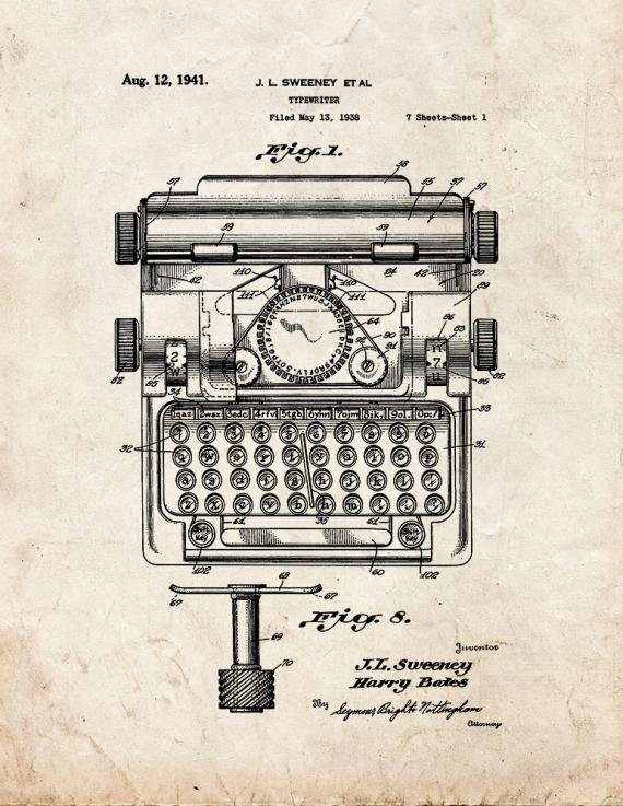 Patent Blueprint 2071 1 12 A4 Photo Print