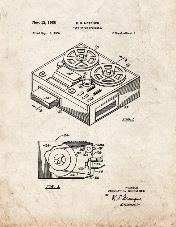 Patent Blueprint 2091 1 12 A4 Photo Print