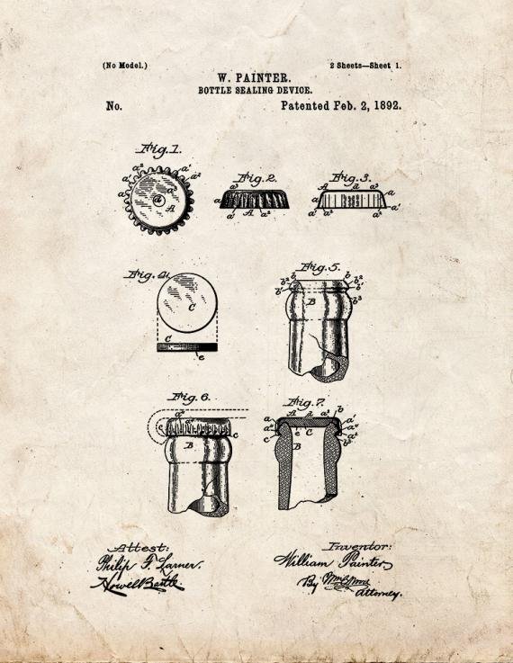 Patent Blueprint 2127 1 12 A4 Photo Print