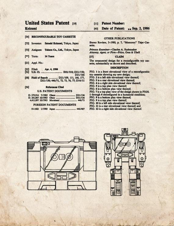Patent Blueprint 2137 1 12 A4 Photo Print
