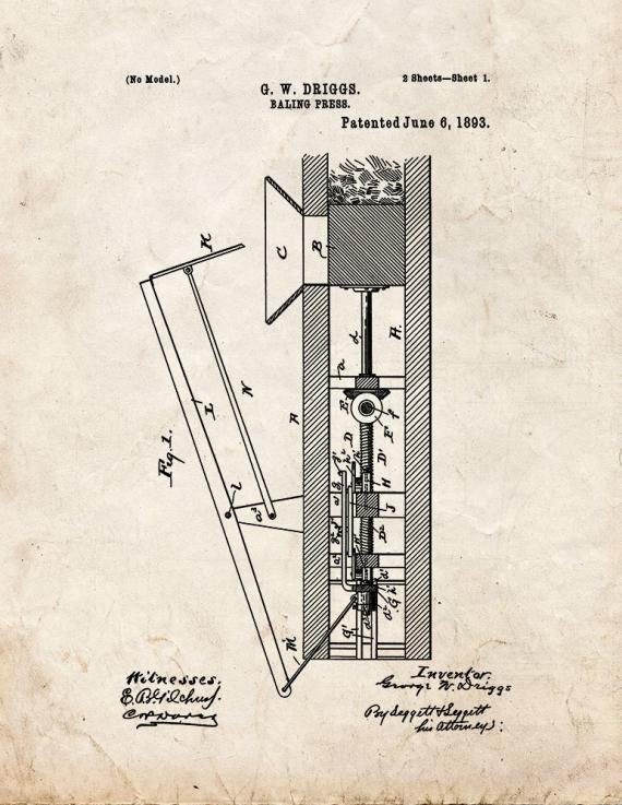 Patent Blueprint 2140 1 12 A4 Photo Print