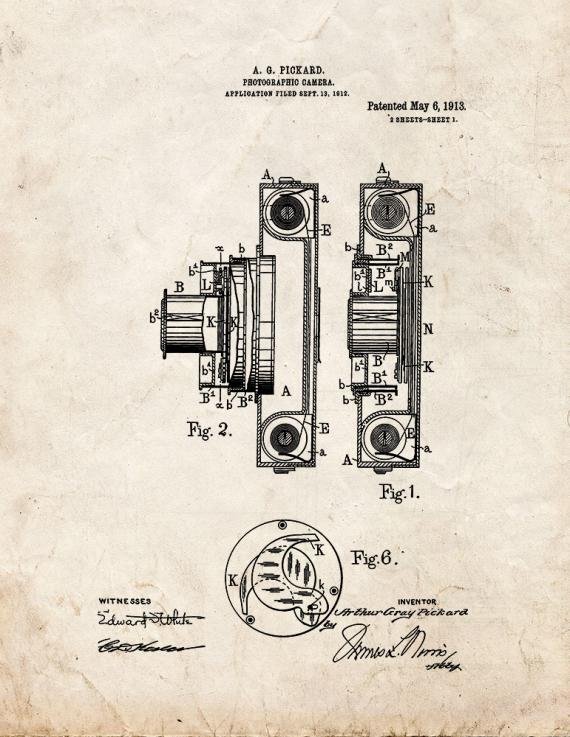 Patent Blueprint 2182 1 12 A4 Photo Print