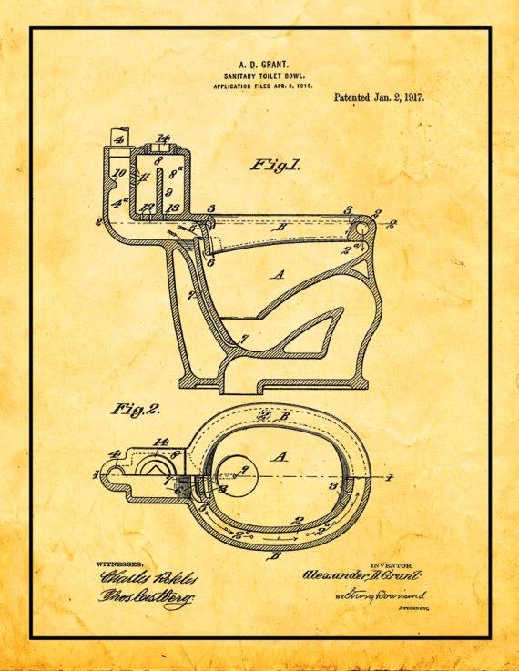 Patent Blueprint 2189 1 12 80 paper golb A4 Photo Print