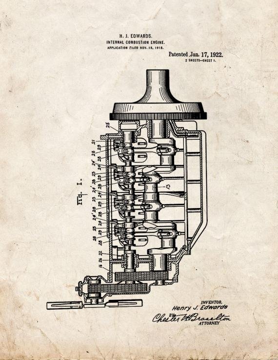 Patent Blueprint 2196 1 12 A4 Photo Print