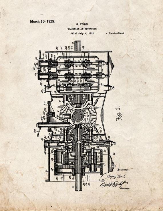 Patent Blueprint 2204 1 12 A4 Photo Print