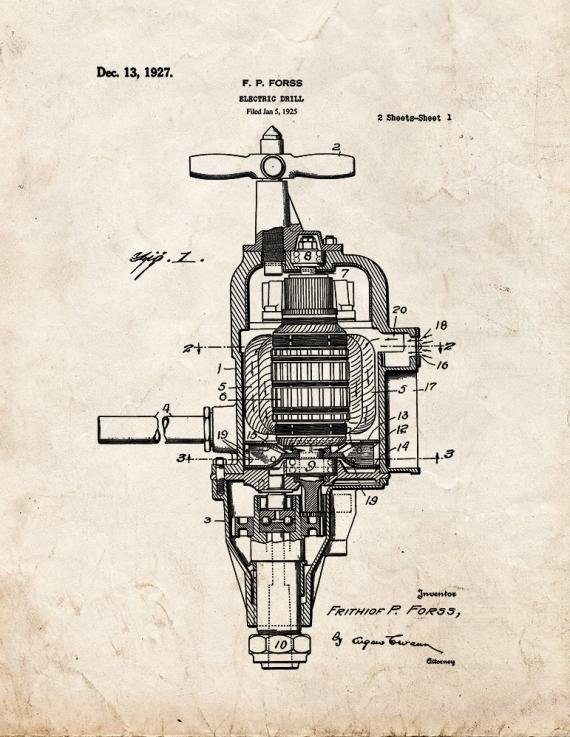 Patent Blueprint 2213 1 12 A4 Photo Print
