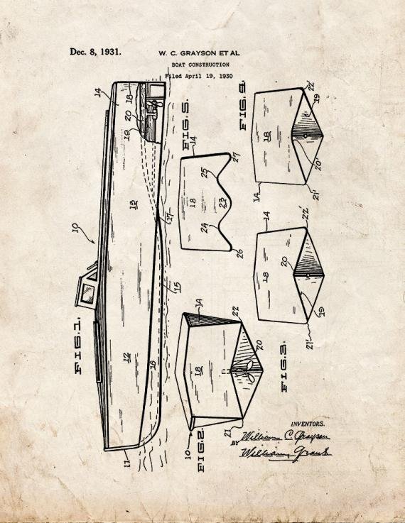 Patent Blueprint 2225 1 12 A4 Photo Print