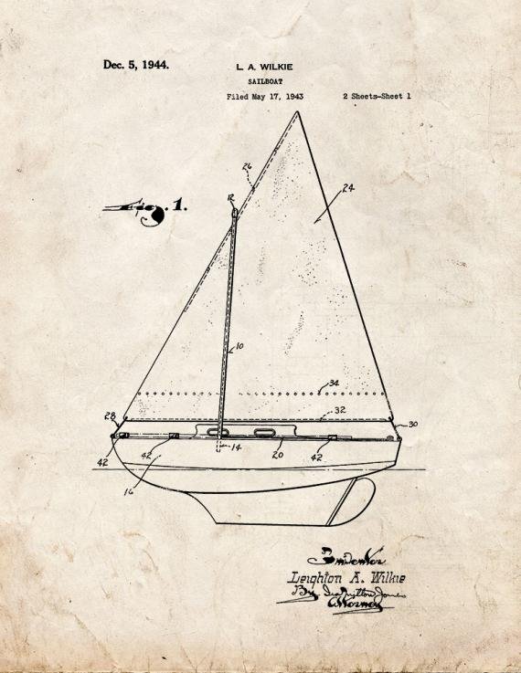 Patent Blueprint 2250 1 12 A4 Photo Print