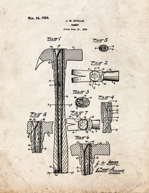 Patent Blueprint 2407 1 12 A4 Photo Print