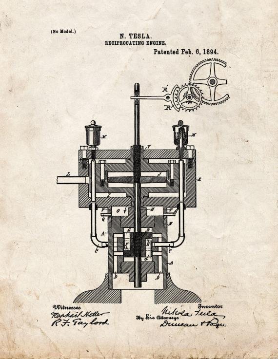 Patent Blueprint 2414 1 12 A4 Photo Print