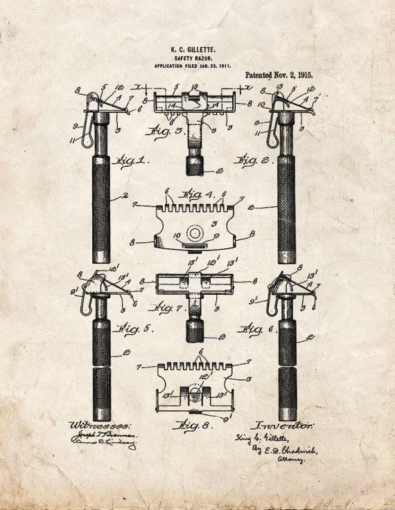 Patent Blueprint 2424 1 12 A4 Photo Print