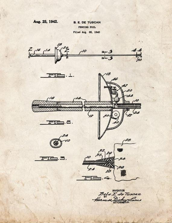 Patent Blueprint 2489 1 12 A4 Photo Print