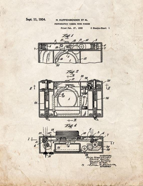 Patent Blueprint 2516 1 12 A4 Photo Print