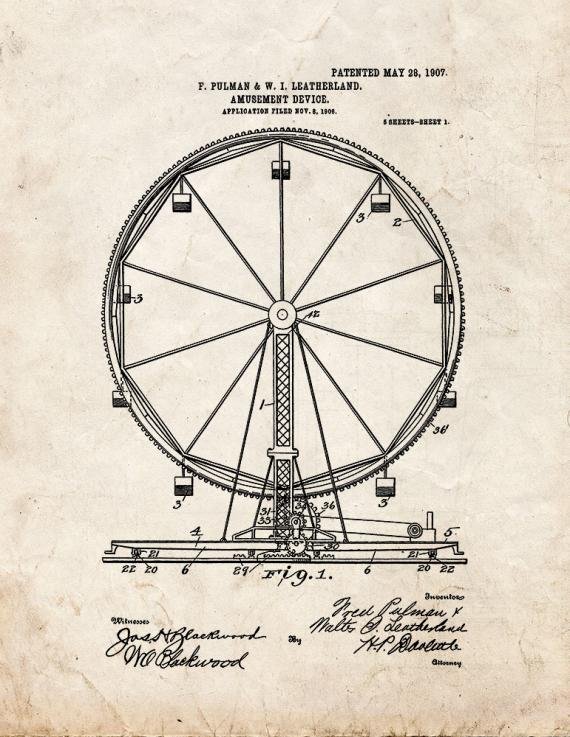 Patent Blueprint 2579 1 12 A4 Photo Print