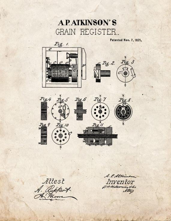 Patent Blueprint 2664 1 12 A4 Photo Print