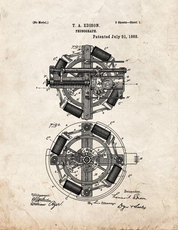 Patent Blueprint 2920 1 12 A4 Photo Print