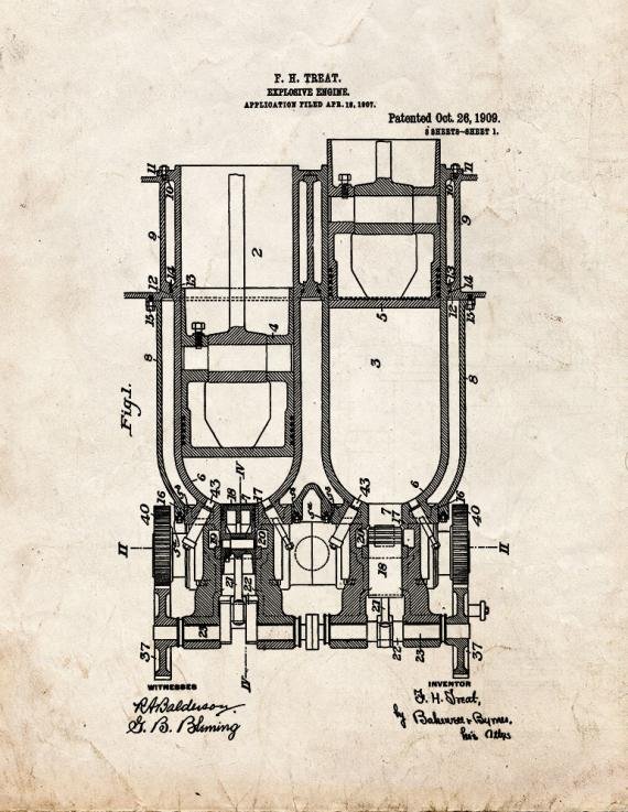 Patent Blueprint 2990 1 12 A4 Photo Print