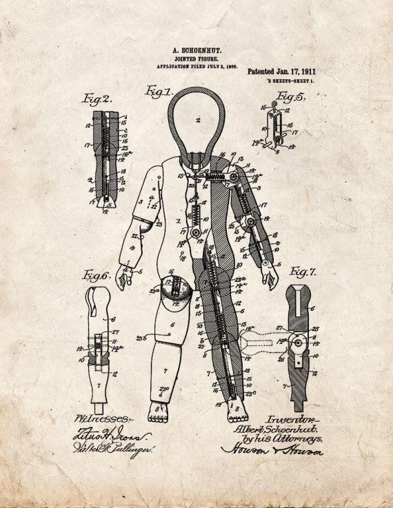 Patent Blueprint 2992 1 12 A4 Photo Print