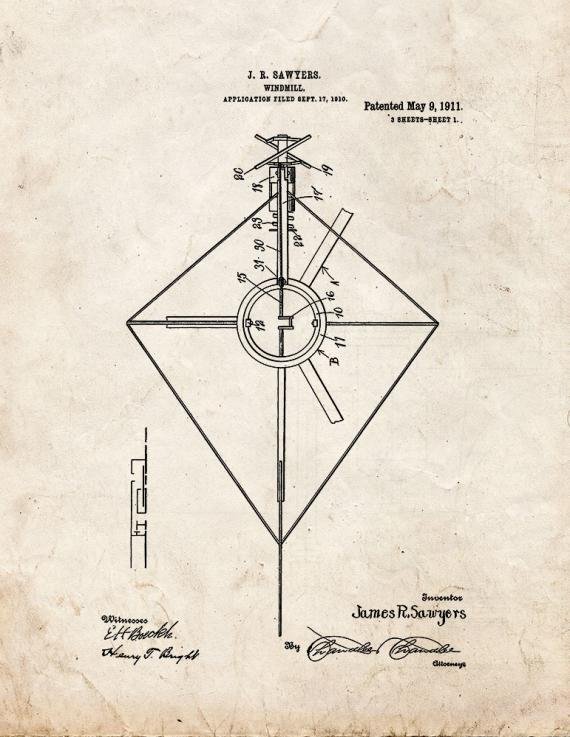 Patent Blueprint 312 1 12 A4 Photo Print