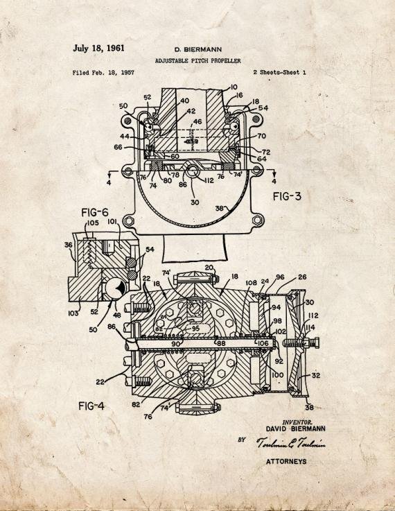 Patent Blueprint 3197 1 12 A4 Photo Print