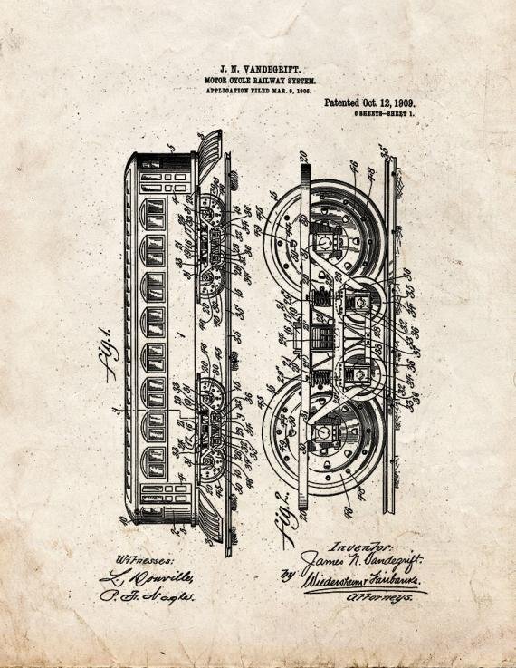 Patent Blueprint 3343 1 12 A4 Photo Print