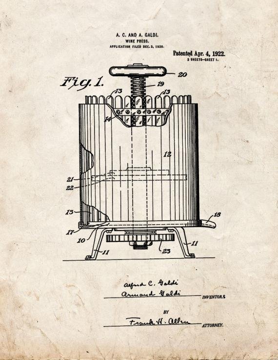 Patent Blueprint 3363 1 12 A4 Photo Print
