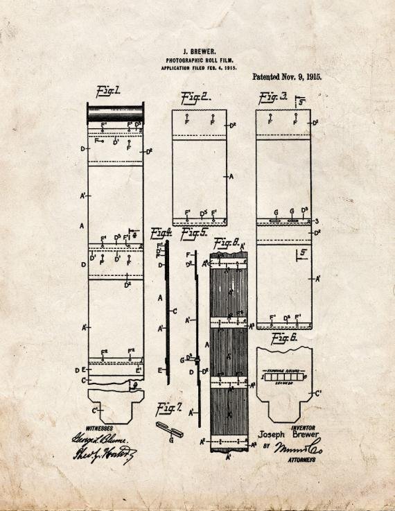 Patent Blueprint 3437 1 12 A4 Photo Print