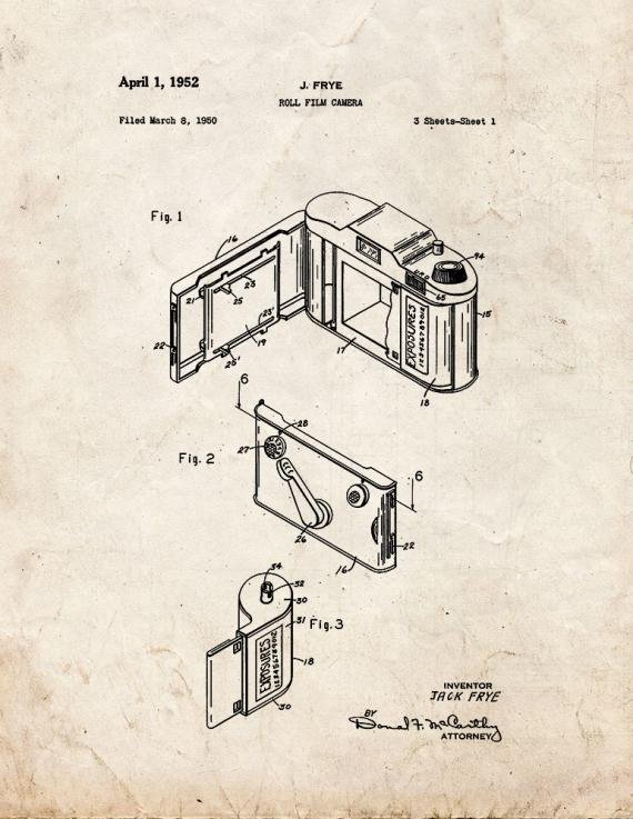 Patent Blueprint 3442 1 12 A4 Photo Print