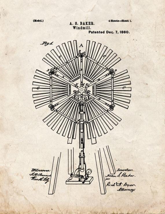 Patent Blueprint 3476 1 12 A4 Photo Print