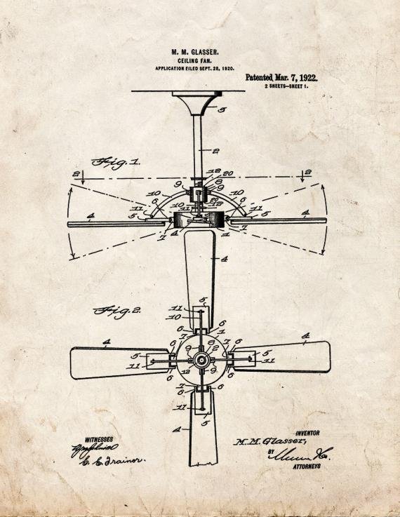Patent Blueprint 3555 1 12 A4 Photo Print