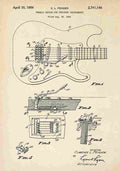 Patent Blueprint 36 FenderGuitar A4 Photo Print