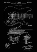 Patent Blueprint 36 FenderGuitar black A4 Photo Print