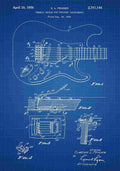 Patent Blueprint 36 FenderGuitar blue A4 Photo Print