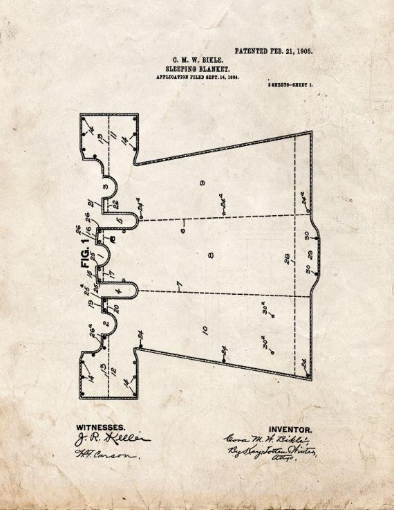 Patent Blueprint 3601 1 12 A4 Photo Print