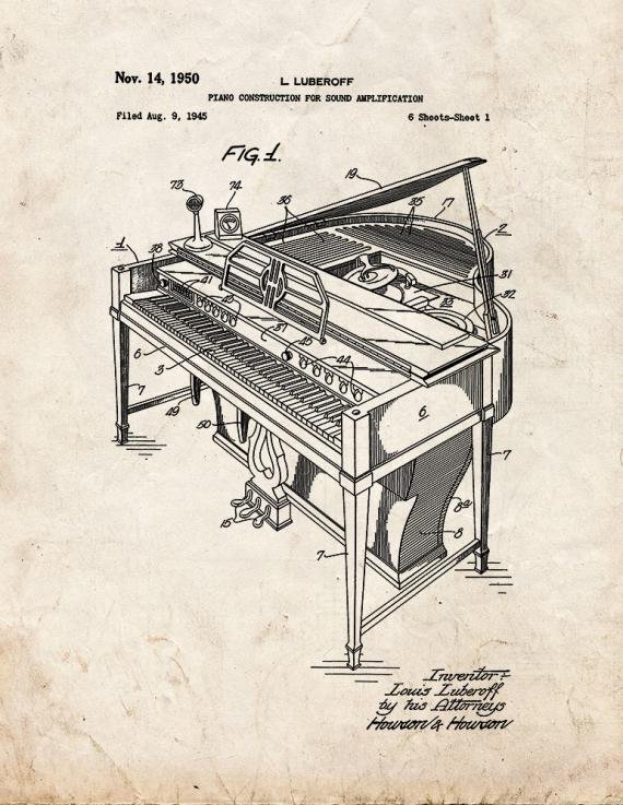 Patent Blueprint 3645 1 12 A4 Photo Print