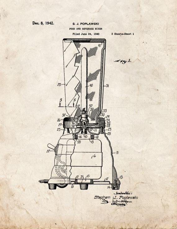 Patent Blueprint 3659 1 12 A4 Photo Print