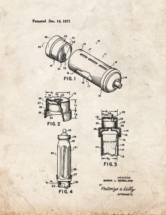 Patent Blueprint 3704 2 12 A4 Photo Print