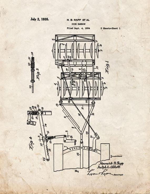Patent Blueprint 3752 1 12 A4 Photo Print