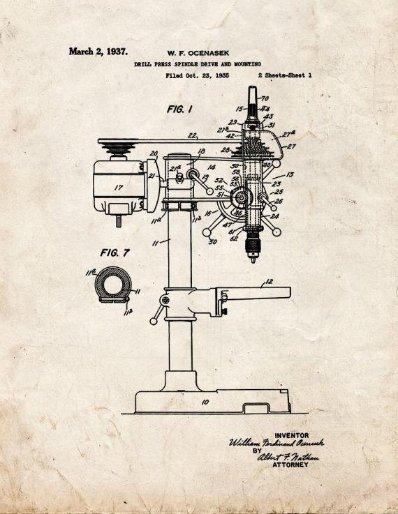 Patent Blueprint 3801 1 12 A4 Photo Print