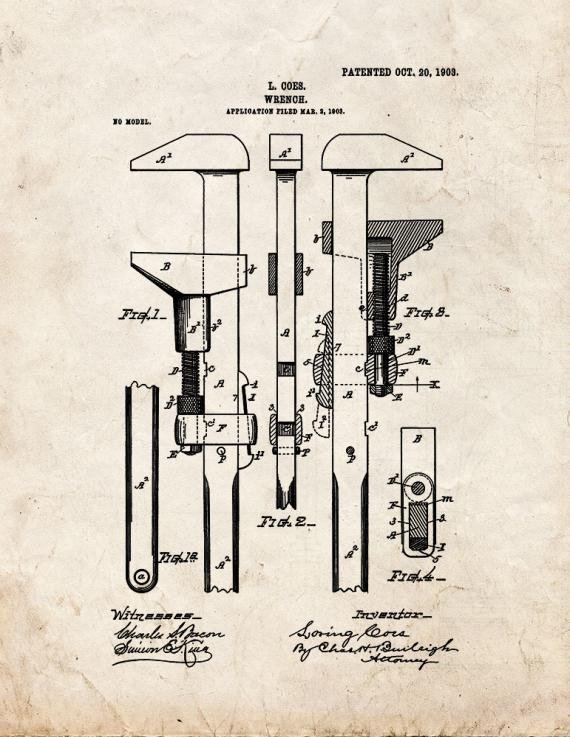 Patent Blueprint 3803 1 12 A4 Photo Print