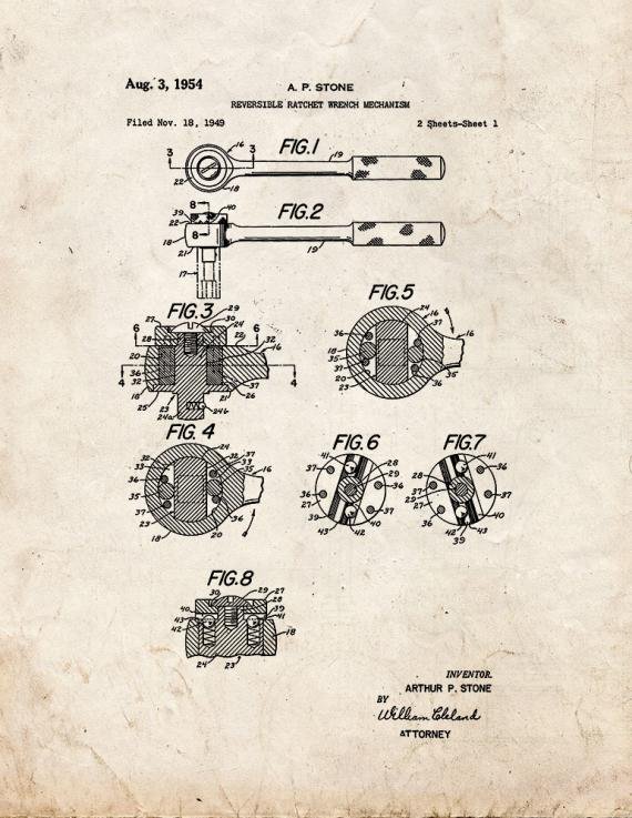 Patent Blueprint 3808 1 12 A4 Photo Print