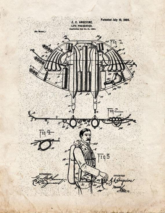 Patent Blueprint 3964 1 12 A4 Photo Print