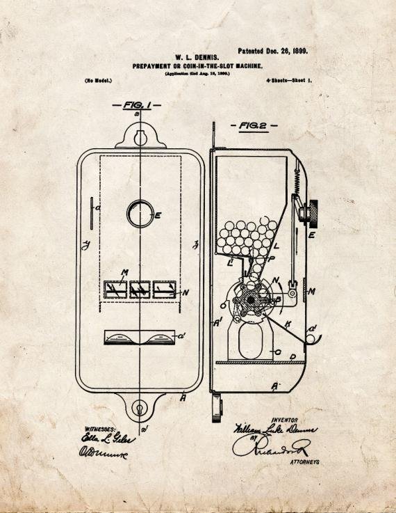 Patent Blueprint 3974 1 12 A4 Photo Print