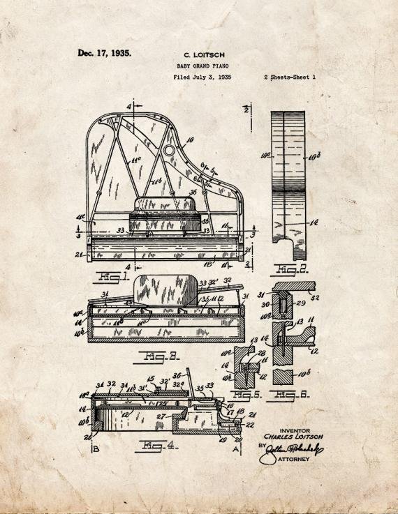 Patent Blueprint 4047 1 12 A4 Photo Print