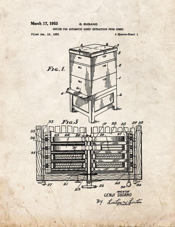 Patent Blueprint 4125 1 12 A4 Photo Print