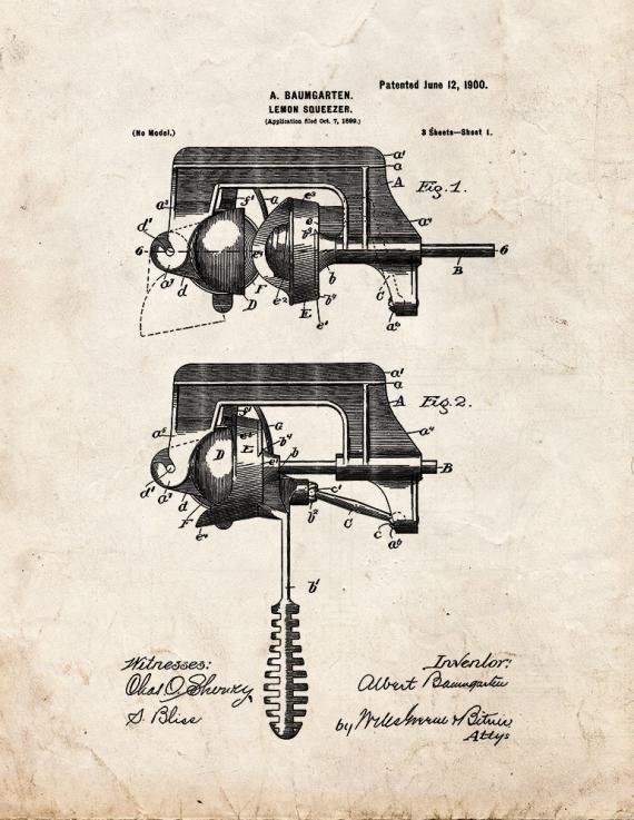Patent Blueprint 4152 1 12 A4 Photo Print