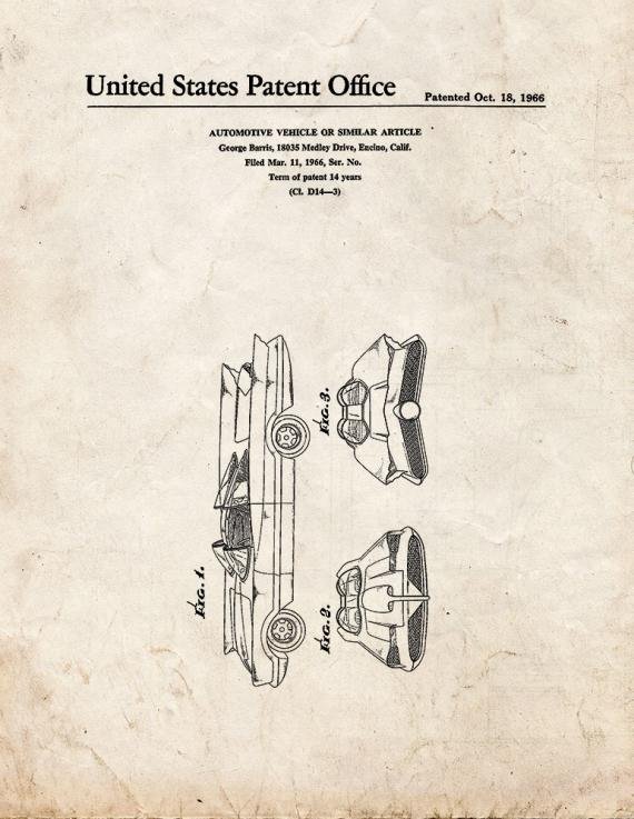 Patent Blueprint 42 1 12 A4 Photo Print