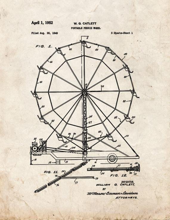 Patent Blueprint 4555 1 12 A4 Photo Print